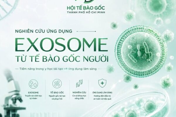Poster nghiên cứu ứng dụng exosome từ tế bào gốc người của Hội Tế bào gốc TP.HCM